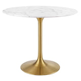 Leo Brass Faux Marble (Stone) Bar Table