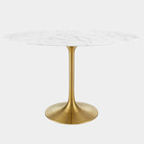 Lippa Oval Artificial Marble Dining Table