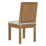 Marina 7 Piece Outdoor Patio Teak Dining Set in Natural White