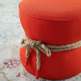Beat Nautical Rope Upholstered Fabric Ottoman