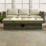 Manteo 70" Rectangular Outdoor Patio Fire Pit Table in Light Gray