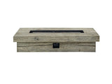 Manteo 70" Rectangular Outdoor Patio Fire Pit Table in Light Gray
