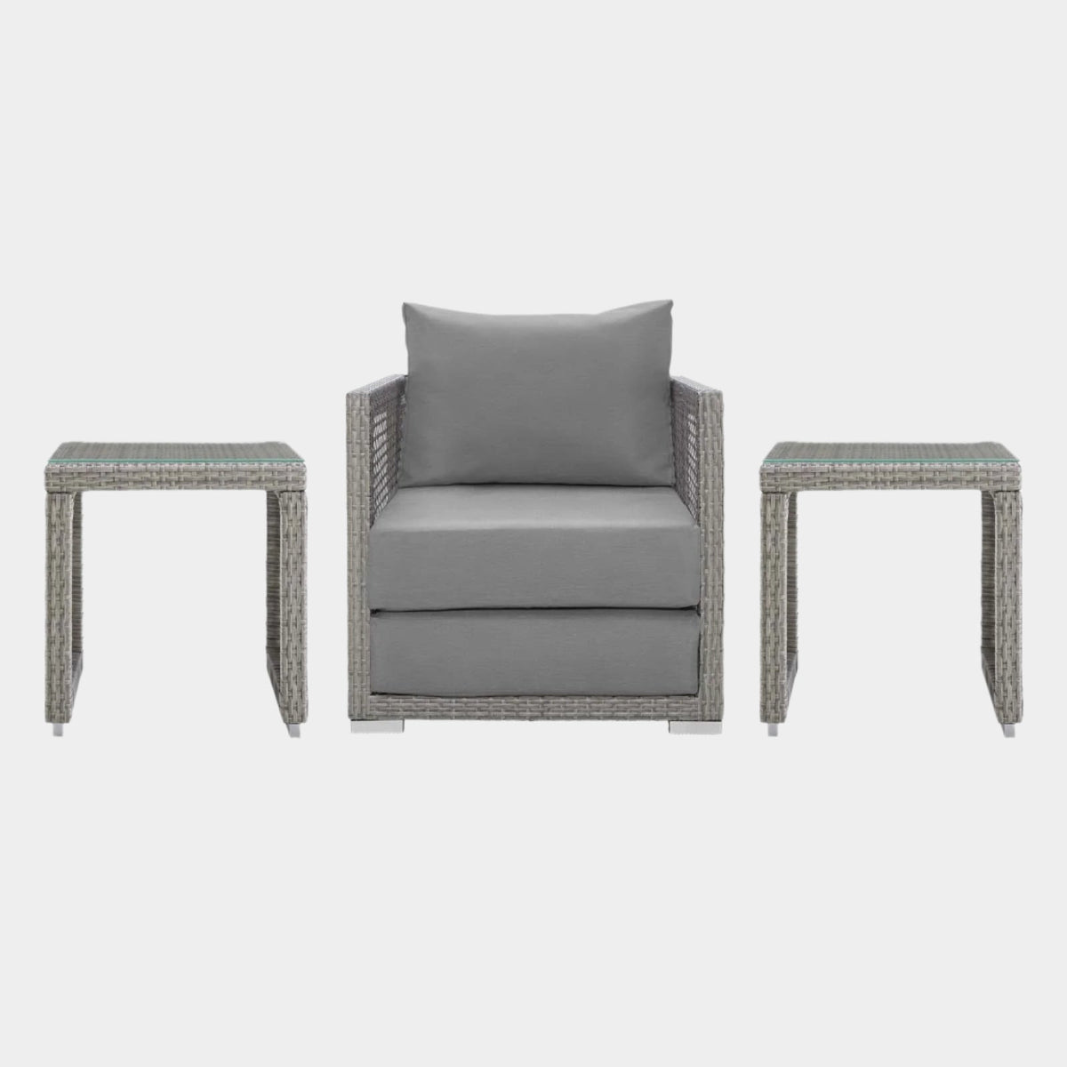 Aura 3 Piece Outdoor Patio Wicker Rattan Set