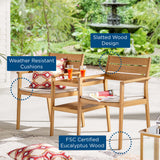 Viewscape Outdoor Patio Ash Wood Jack and Jill Chair Set in Natural Taupe