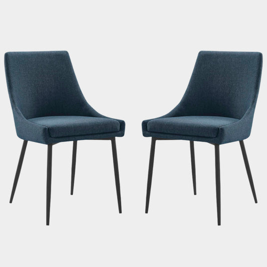 Viscount Upholstered Fabric Dining Chairs Set of 2