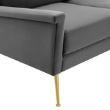 Chesapeake Performance Velvet Sofa in Gold Gray