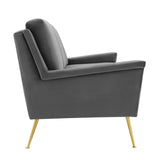 Chesapeake Performance Velvet Sofa in Gold Gray