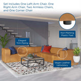 Mingle 5-Piece Vegan Leather Sectional Sofa