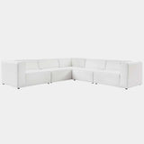 Mingle 5-Piece Vegan Leather Sectional Sofa