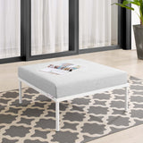 Harmony Sunbrella® Outdoor Patio Aluminum Ottoman in Gray