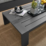 Tahoe Outdoor Patio Powder-Coated Aluminum Coffee Table in Gray