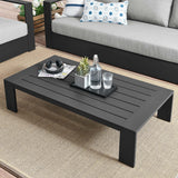 Tahoe Outdoor Patio Powder-Coated Aluminum Coffee Table in Gray