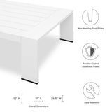 Tahoe Outdoor Patio Powder-Coated Aluminum Coffee Table in Gray