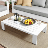 Tahoe Outdoor Patio Powder-Coated Aluminum Coffee Table in Gray