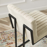 Indulge Channel Tufted Fabric Counter Stools Set of 2