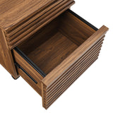 Render Wood Desk and File Cabinet Set in Walnut