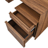 Render Wood Desk and File Cabinet Set in Walnut