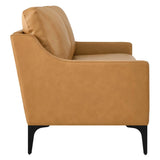 Corland Leather Loveseat in Tan