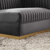 Sanguine Channel Tufted Performance Velvet Modular Sectional Sofa Right-Arm Chair