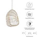 Amalie Wicker Rattan Outdoor Patio Rattan Swing Chair without Stand in Natural White
