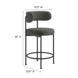 Albie Boucle Fabric Counter Stools Set of 2