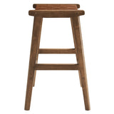 Saoirse Faux Leather Wood Counter Stool - Set of 2
