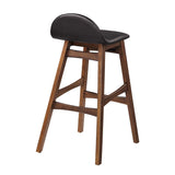 Juno Vegan Leather Wood Bar Stool - Set of 2