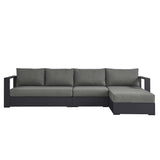 Tahoe 3-Piece Outdoor Patio Powder-Coated Aluminum Right-Facing Chaise Sectional Sofa Set
