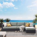 Tahoe 3-Piece Outdoor Patio Powder-Coated Aluminum Right-Facing Chaise Sectional Sofa Set