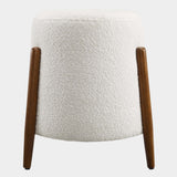 Riven Upholstered Boucle Fabric Ottoman in Cloud