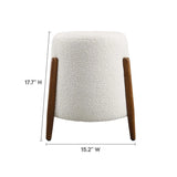Riven Upholstered Boucle Fabric Ottoman in Cloud