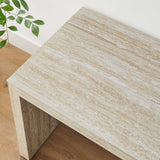 Mirella 53.5” Faux Travertine Bench