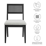 Nimba Faux Rattan Fabric Dining Chairs Set of 2