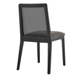 Monarch Wood and Rattan Dining Side Chair