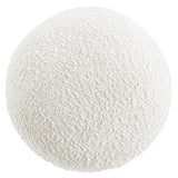 Breeze Boucle Upholstered Ottoman in Ivory Burl