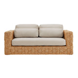 Thames Outdoor Patio Wicker Outdoor Patio Rattan Loveseat in Natural Light Gray