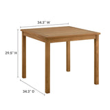 Vienna 5-Piece Outdoor Patio Teak Wood Dining Set with Folding Chairs in Natural Natural