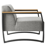 Sauve Outdoor Patio Aluminum and Fabric Armchair