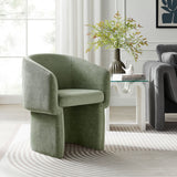 Verity Barrel Back Chenille Dining Armchair