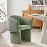 Verity Barrel Back Chenille Dining Armchair