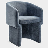 Verity Barrel Back Chenille Dining Armchair