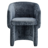 Verity Barrel Back Chenille Dining Armchair