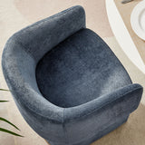 Verity Barrel Back Chenille Dining Armchair
