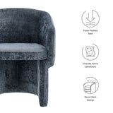 Verity Barrel Back Chenille Dining Armchair