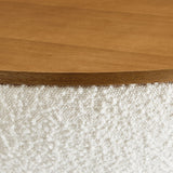 Tridome Round Boucle Upholstered Storage Coffee Table in Natural Ivory