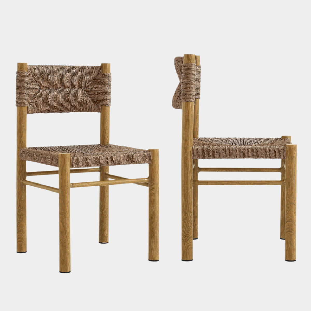 Parkland Outdoor Patio Rattan and Aluminum Dining Side Chairs Set of 2