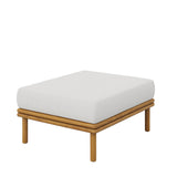 Wren 2-Piece Outdoor Patio Teak Wood Sofa and Ottoman Set