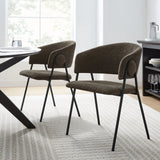 Nella Upholstered Heathered Chenille Dining Chairs Set of 2