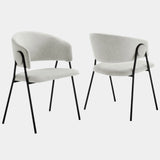 Nella Upholstered Heathered Chenille Dining Chairs Set of 2