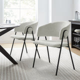 Nella Upholstered Heathered Chenille Dining Chairs Set of 2